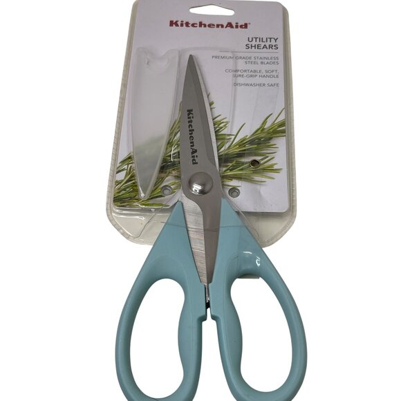 KitchenAid Ice Blue Utility Shears With Stainless Steel Blades Dishwasher Safe - Picture 1 of 3